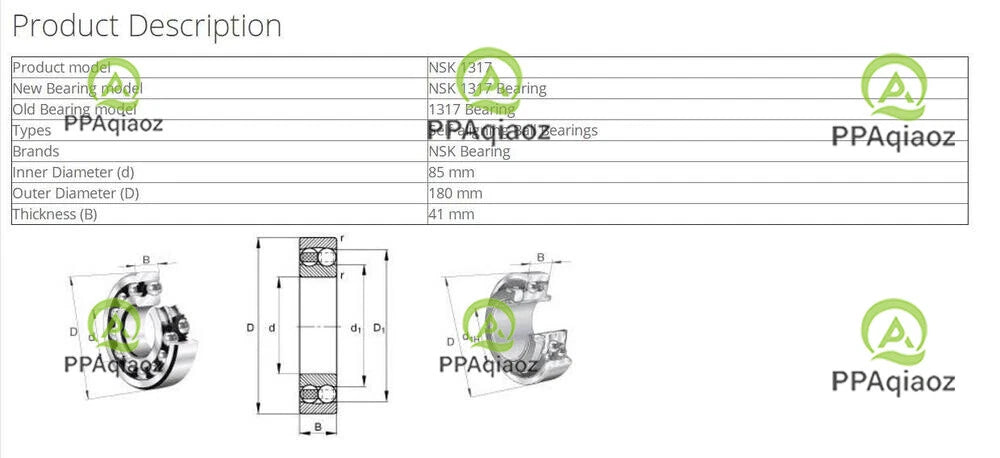 1PC NSK 1317 Self-Aligning Ball Bearings 85x180x41mm #P