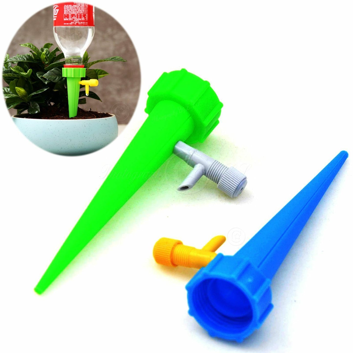 2x Automatic Adjustable Cola Bottle Drip Irrigation Flower Waterer When Vacation