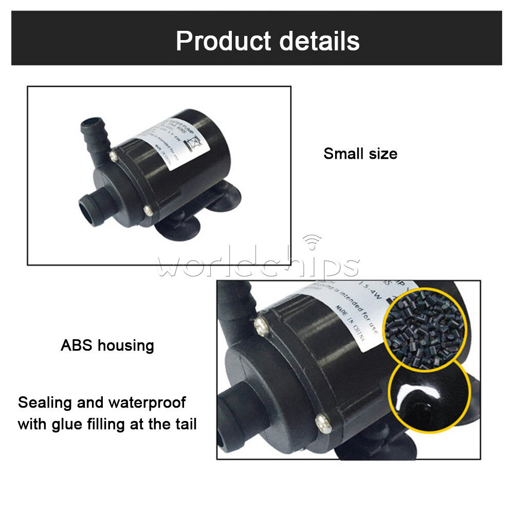 JT-160A DC12V Brushless Small Water Pump Submersible Motor Pump 240L/H Female Pl