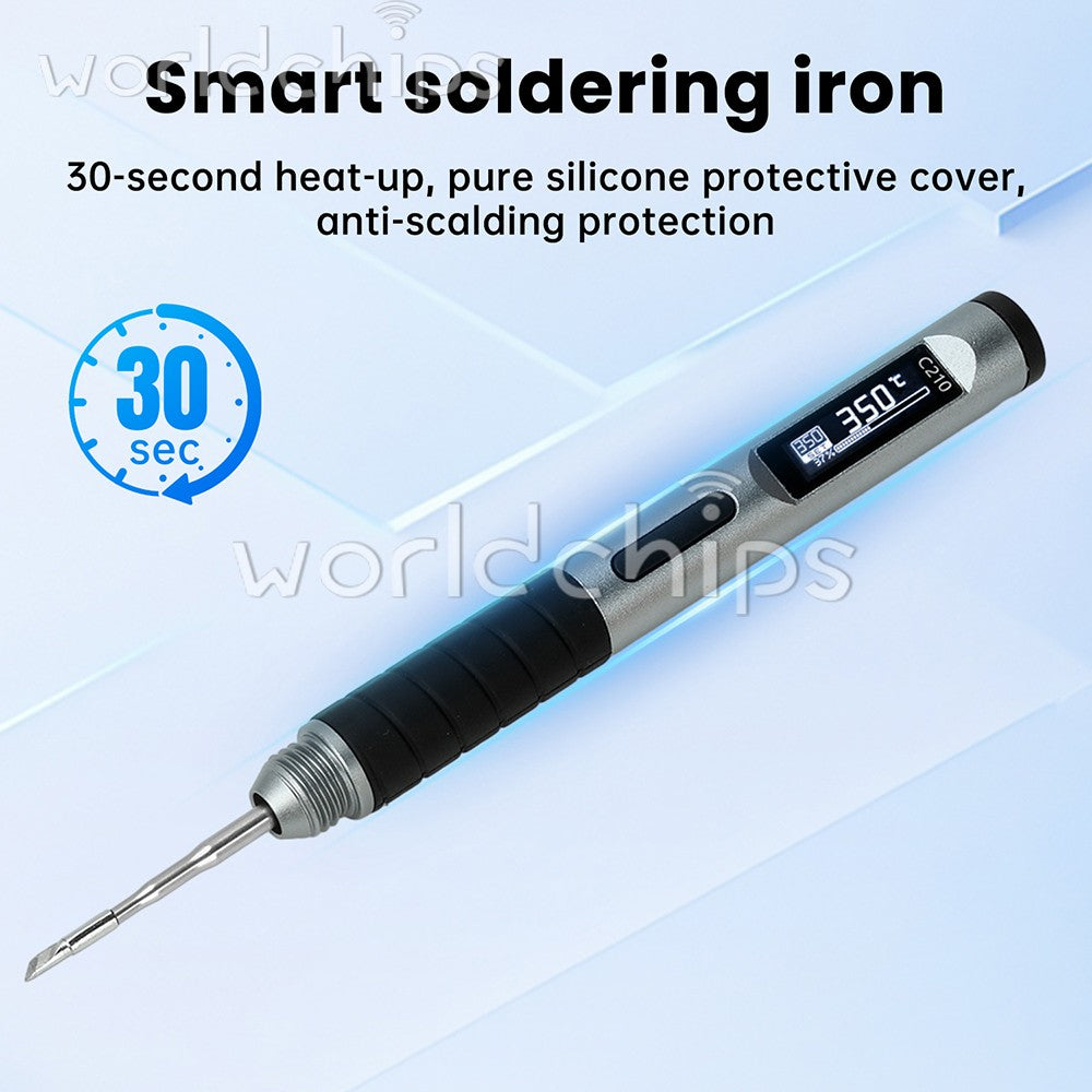 Digital Portable Soldering Iron Pen 100W Fast Heat Adjustable Temperature Type-C
