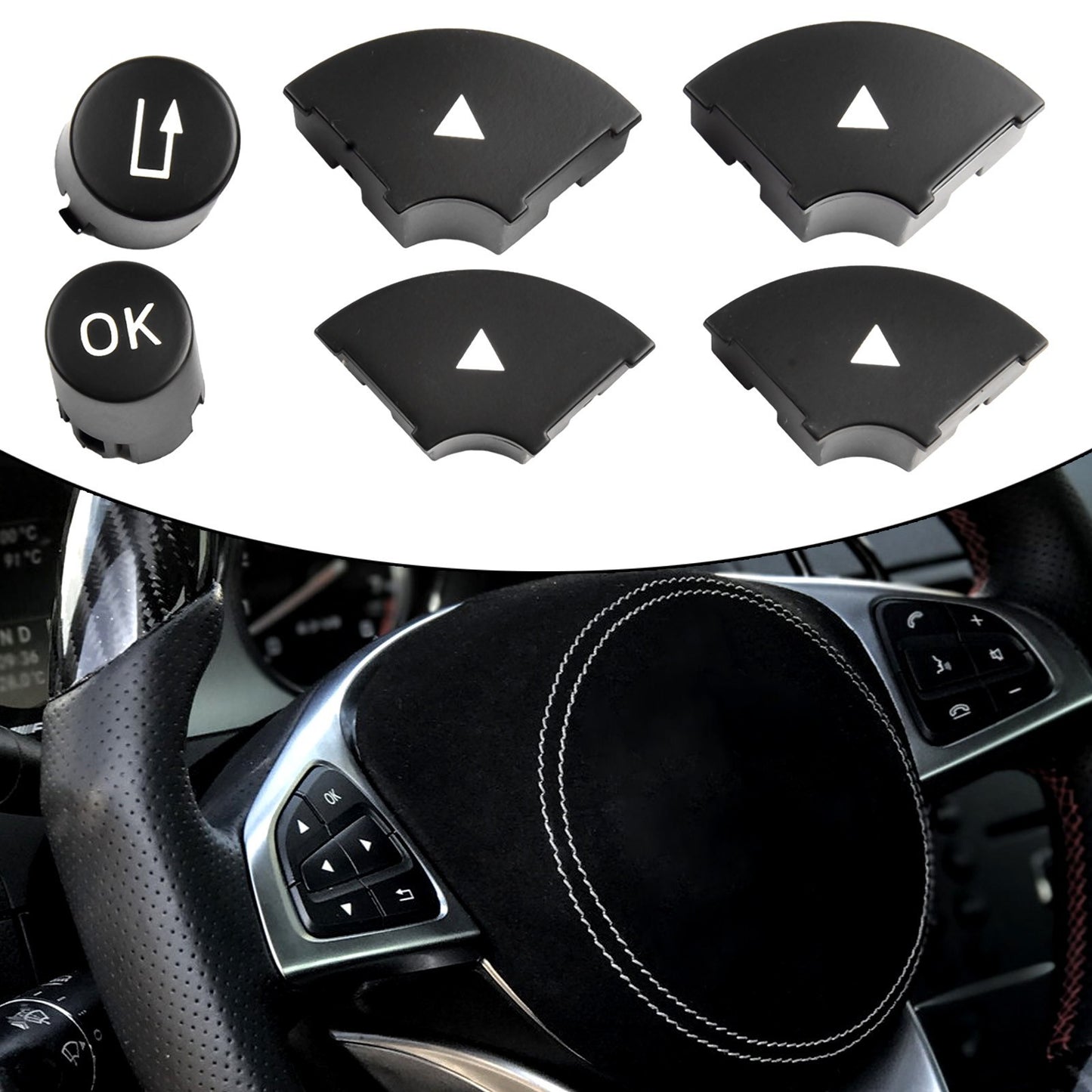 Brown Steering Wheel Switch Buttons For Mercedes W204 W212 C200 E260 E320 GLK260