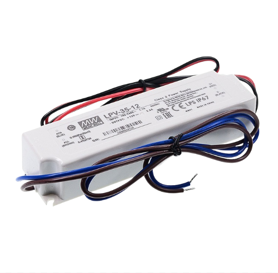 Mean Well switching power supply LPV-35 constant voltage IP67 LED 35W 5V12V24V36