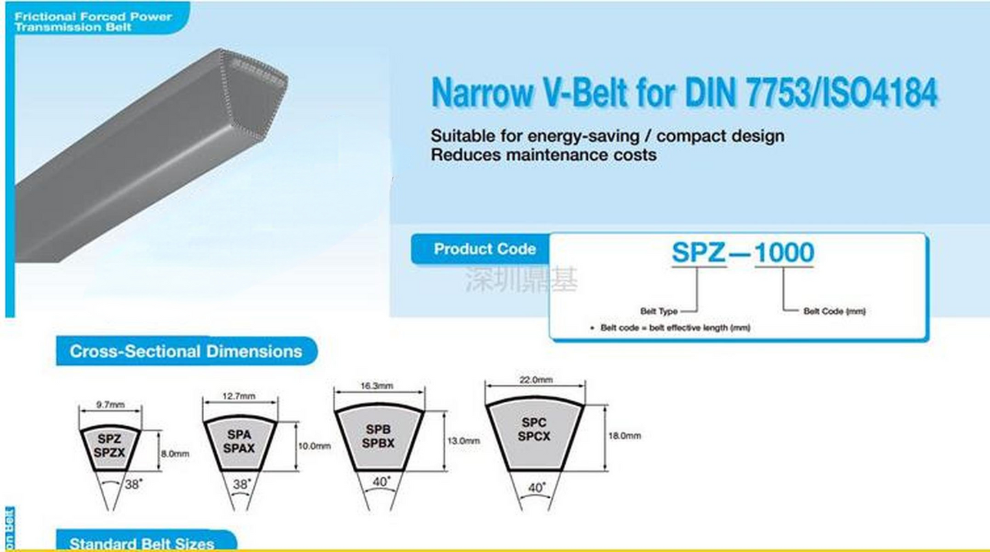 1pcs MITSUBOSHI V-belt SPZ2160LW/3V850 SPZ2187LW SPZ2200LW