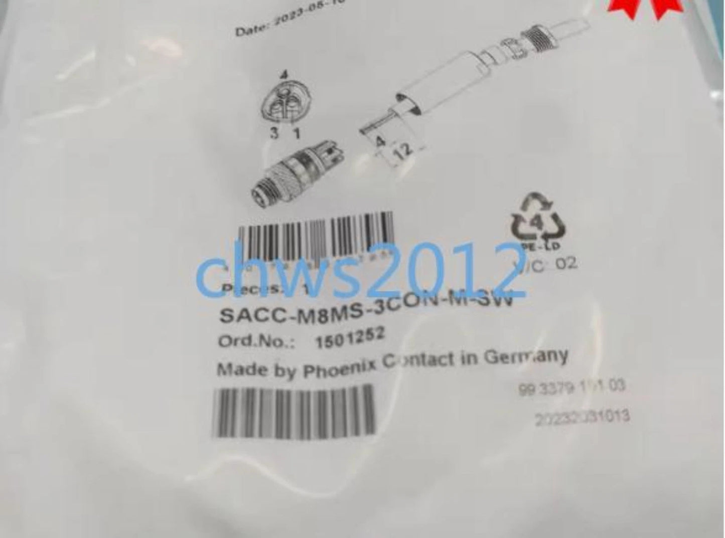 1 PCS SACC-M8MS-3CON-M-SW1501252 PHOENIX CONTACT #P