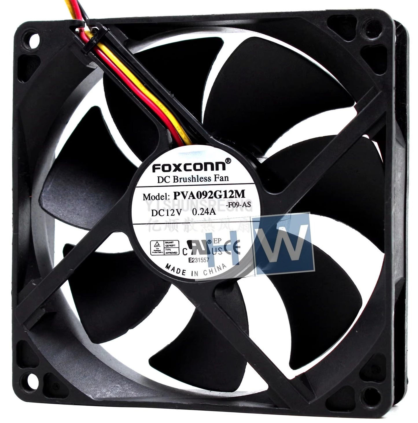 1PC FOXCONN PVA092G12M 12V 0.24A 90*25MM 2-wire Power Supply Chassis Cooling Fan