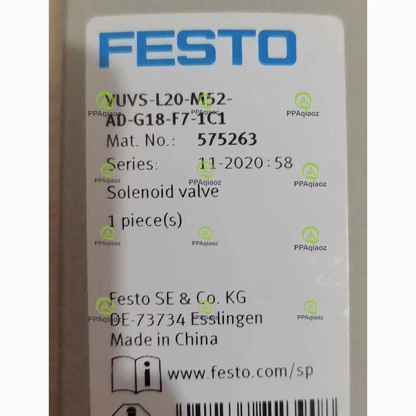 1PC FESTO VUVS-L20-M52-AD-G18-F7-1C1 575263 Solenoid Valve Free Shipping