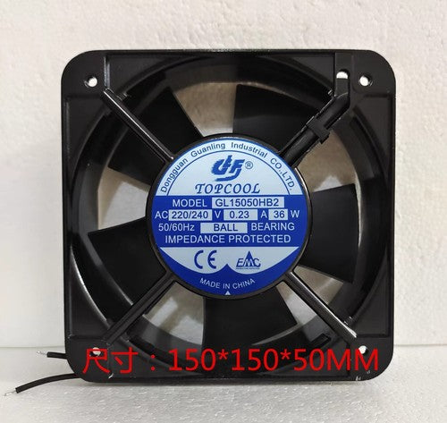 1 PCS TOPCOOL Fan GL15050HB2 AC 220/240V 15050 15CM 2 wire cabinet cooling fan