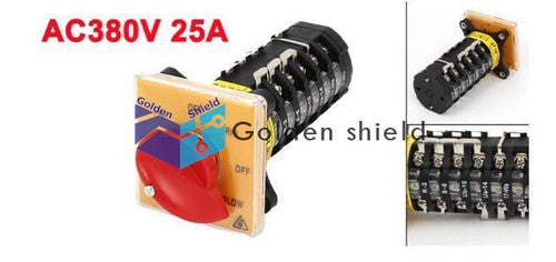 SZW25-6 Panel One Phase Rotary Selector Cam Changerover Switch AV380V 25A