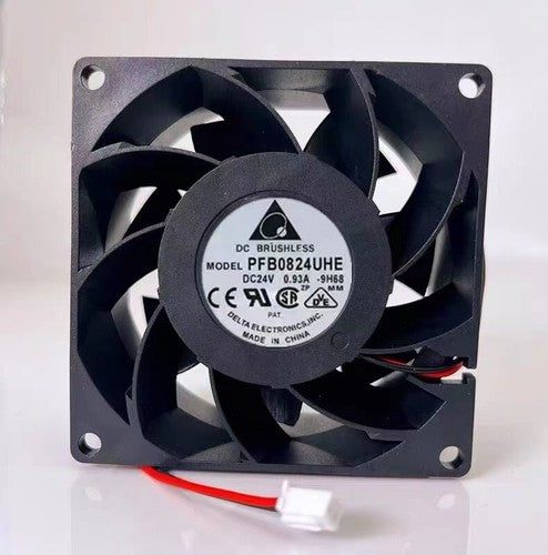 1 PCS DELTA Fan PFB0824UHE DC 24V 0.93A 8038 8cm 2 wire Cooling fan