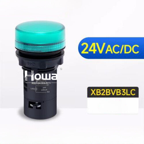 2pcs LED Signal Indicator Light Green XB2BVB3LC XB2-BVB3LC DC24V