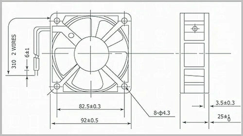 1PC 110-120V 0.14A 9CM 9025 9225 2-wire Cooling fan BT110 9225B1HT Axial Fan