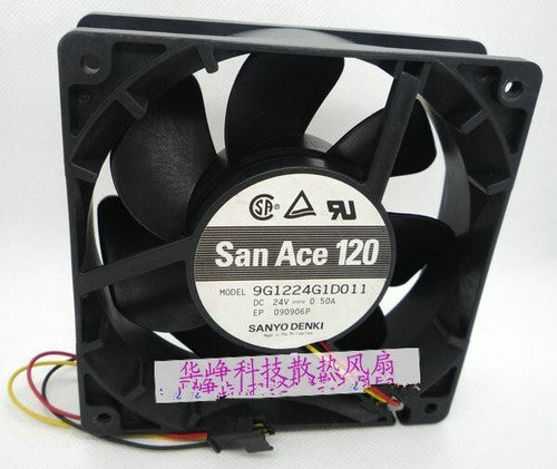1 PCS SANYO Fan 9G1224G1D011 DC 24V 0.50A 120*120*38MM 3-pin inverter fan
