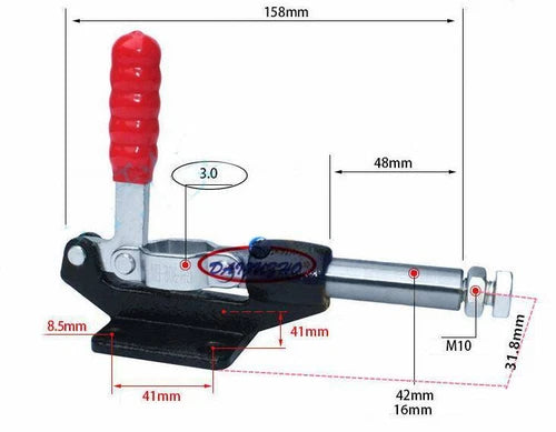 1PC Toggle Clamp Push-pull Holding Capacity 386KG Plunger Stroke GH-305-EM