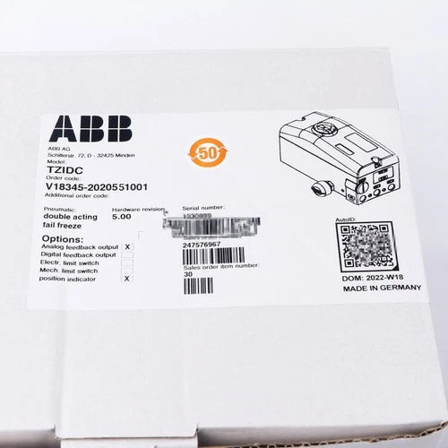 V18345-2020551001 ABB V183452020551001 Valve Positioner
