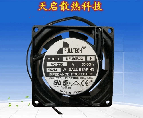 1 PCS FULLTECH Fan UF-80B23 H AC 230V 16/14W 8025 8CM 2 Wire Aluminum frame #P