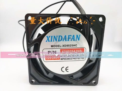 1 PCS XINDAFAN Fan XD8025A2HS AC220V 8025 8cm 2 wire Aluminum frame fan