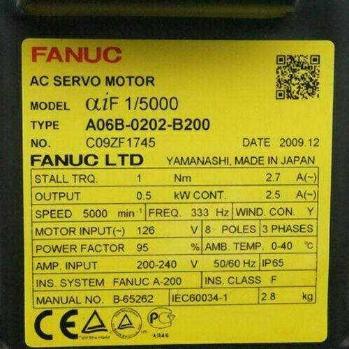 For FANUC A06B-0202-B200 servo motor Free Shipping