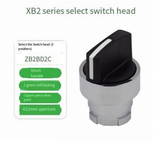 2PCS 2-gear Self-locking Metal Operating Button Switch Head ZB2BD2C ZB2-BD2C