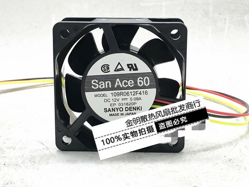 1 pcs power supply chassis cooling fan 6025 6CM 109R0612F416 12V 0.09A