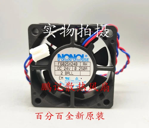 1PC 2-wire cooling fan 6025 6CM Fan F6025X24B AH DC24V 0.25A