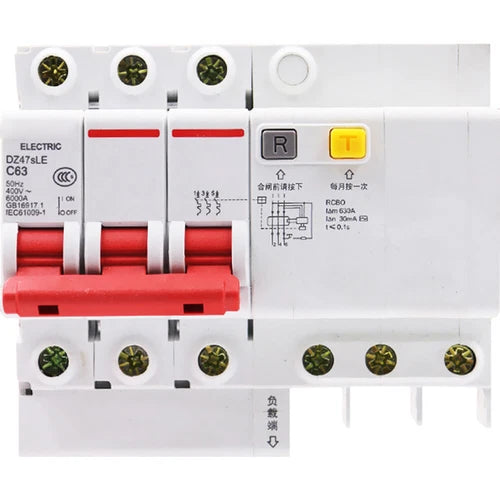1Pcs For Type C 63A DZ47sLE C63 3P Circuit Breaker