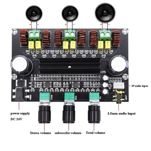 XH-M573 TPA3116D2 80W+80W+100W 2.1 Channel Digital Power Amplifier Board 1.2MHZ