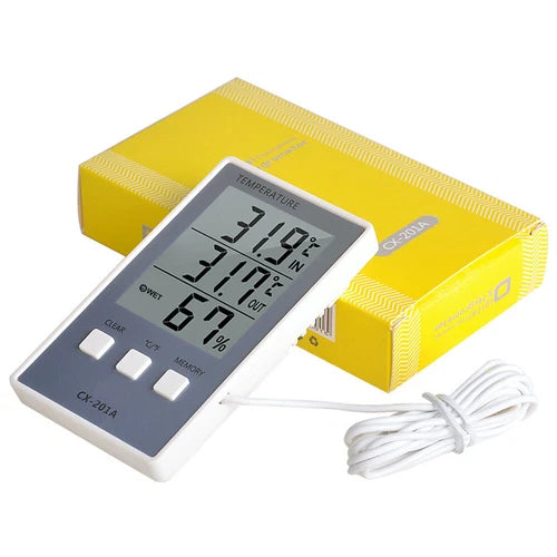 1X Hygrometer Indoor Outdoor Temperature Humidity Meter Digital LCD Thermometer