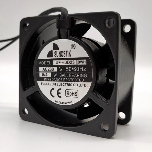 1 PCS SUNOSTIK Fan UF-60D23 BWH AC230V 5/4W 6030 6CM 2 wire cooling fan