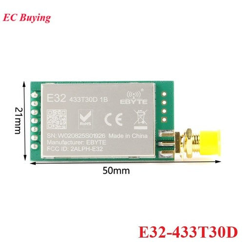 E32-433T30D SX1278 LoRa RF Wireless Module 433MHZ UART 100mW Serial Port TX RX