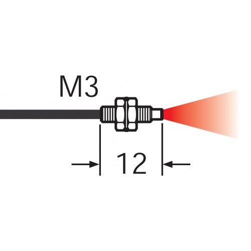 SUNX FD-31 FD31 Diffuse Reflective Fiber Optic Cable- M3 Threaded Barrel-R2 2mm