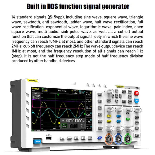 For FNIRSI-1014D 7'' LCD 2 Channel Digital Storage Oscilloscope Signal Generator