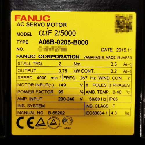 For FANUC A06B-0205-B000 servo motor Free Shipping
