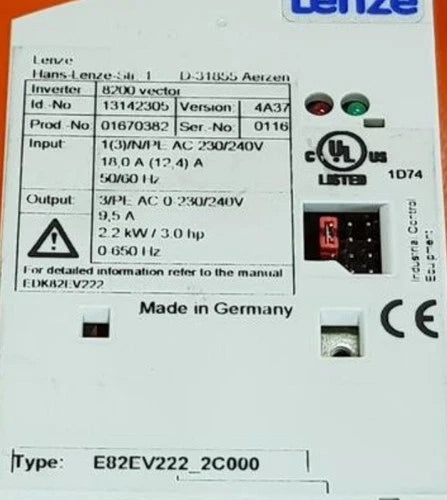 E82EV222K2C000 LENZE E82EV222_2C000 Inverter Servo Drive