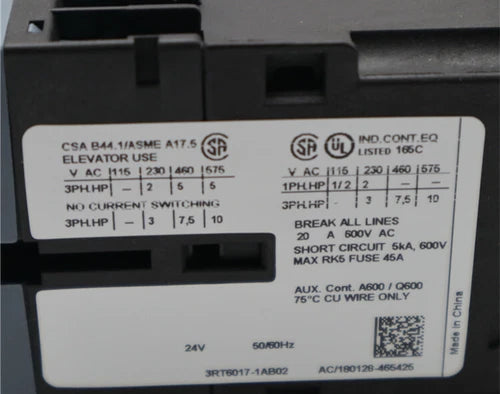 1pc 3RT6017-1AB02 AC24V AC contactor
