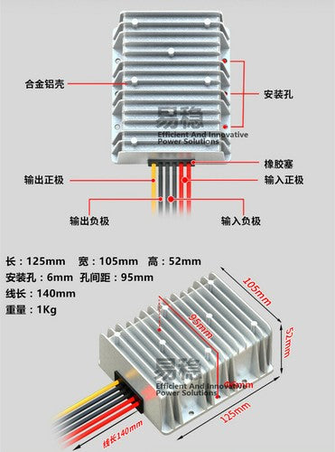 High power 24V to 48V15A 700W Power Step-Up Module 24V up 48V Boost converter