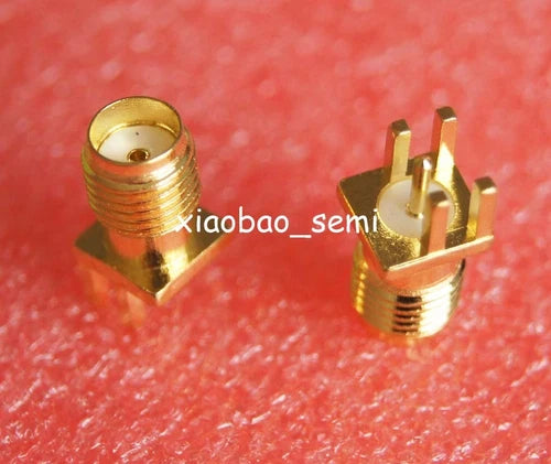 50pcs PCB clip mount straight 5.08mm Connector SMA Female jack solder edge 1.6mm