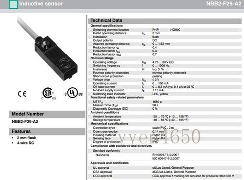 PEPPERL&FUCHS NBB2-F29-A2 802137 INDUCTIVE SENSOR