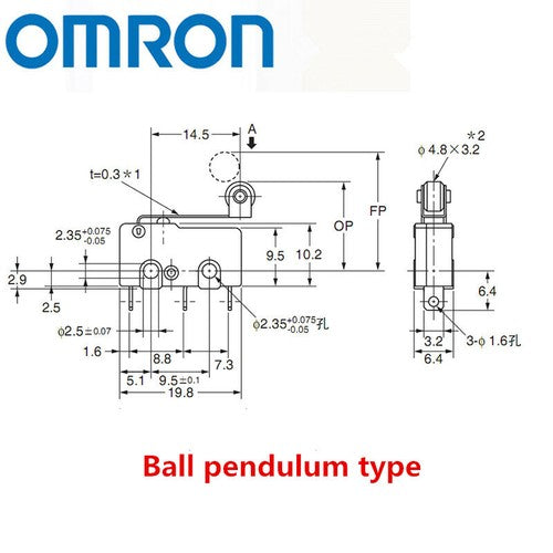5pcs Omron SS-10GL2 Roller Micro Switch 10.1A 250VAC