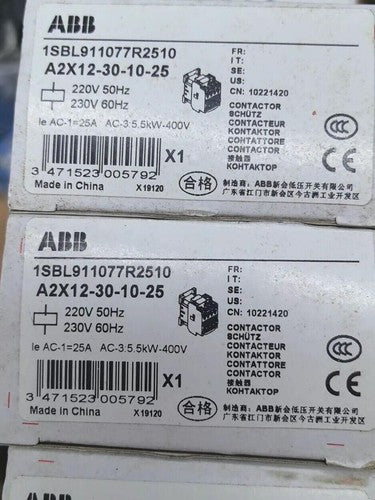 1 Piece ABB A2X12-30-10 A2X12-30-10-25 1SBL911077R2510 220-230V Contactor