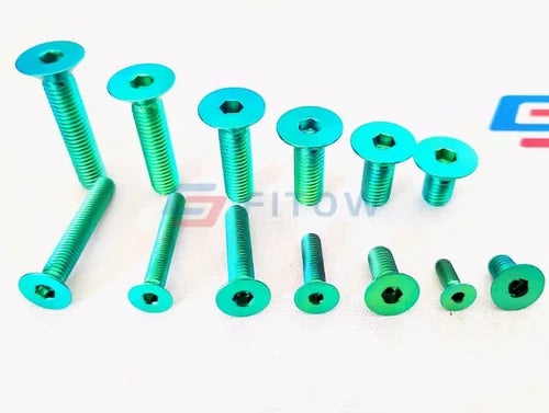 10pcs Flat Head Bolts Countersunk Ti Screw Titanium M5 X 12/15/16/20/25mm