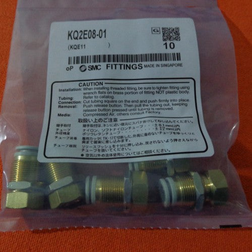10pcs/1Bag SMC Bulkhead Fitting KQ2E08-01 Free shipping