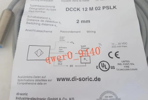 1Pc DCCK 12 M 02 PSLK Di-soric Inductive sensor Proximity switch
