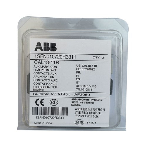 One box (QTY 2) ABB CAL18-11B Contactor Auxiliary Contact