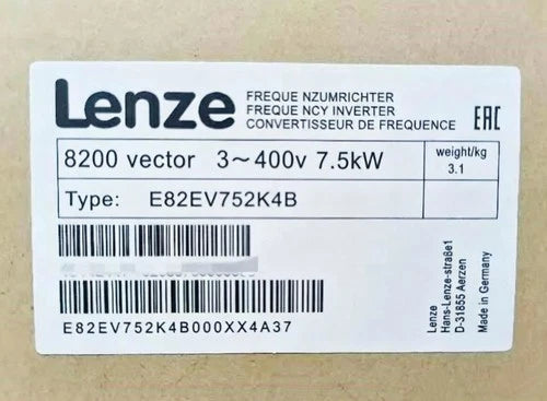 E82EV752K4B LENZE E82EV752_4B Inverter 8200 Vector 7.5kW E82EV752-4B
