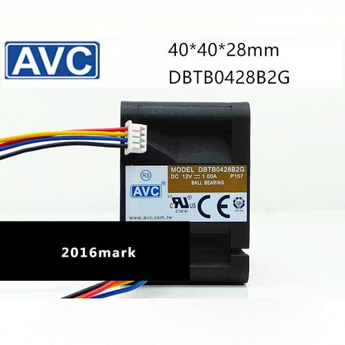 1pcs AVC DBTB0428B2G 40*40*28MM DC 12V 1A 4CM 4-Pin Cooling Fan