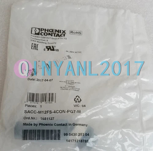 1PC Four-core sensor connector SACC-M12FS-4CON-PG7-M 1681127