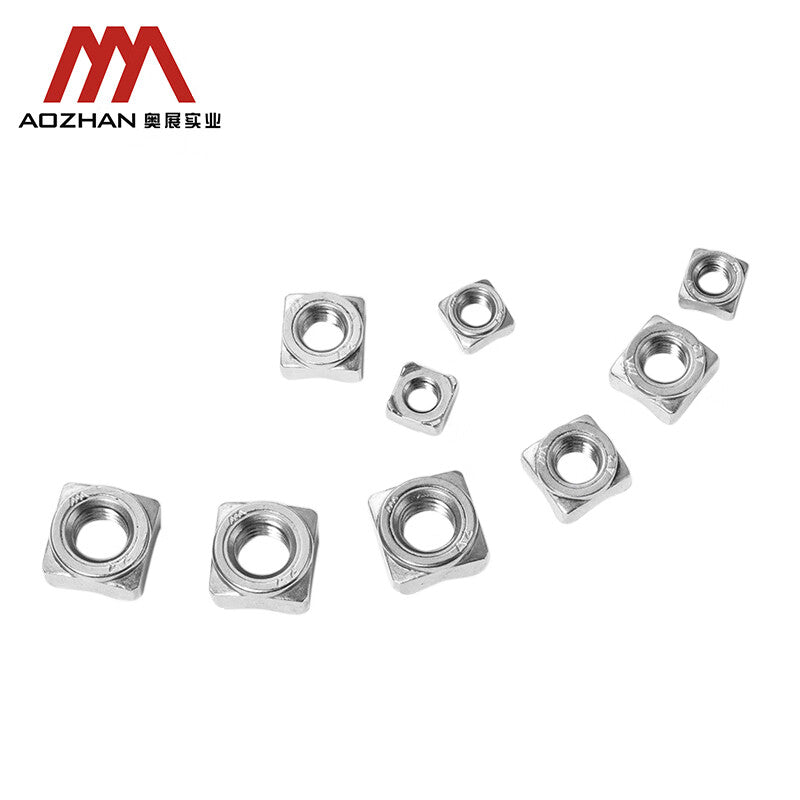 AOZHAN 304 Stainless Steel DIN928 Four-Corner Weld Nuts, M10, 400 pieces/box