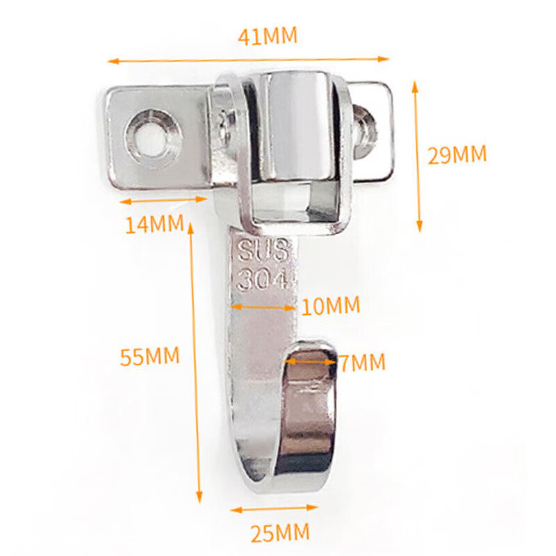 Jingu Lao 304 Stainless Steel Movable Hooks, Wall Hooks, Ceiling Hooks, Door Hooks, Bathroom Storage Hooks, 2 Pieces with Screws