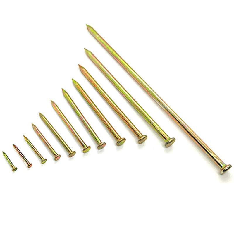Deqi 55# Special Steel Nails, Cement Nails, High Hardness Yellow Wall Nails, Wall Painting Nails, Headless Nails [Jingcang] 100mm (300g - Approx. 25 pieces)