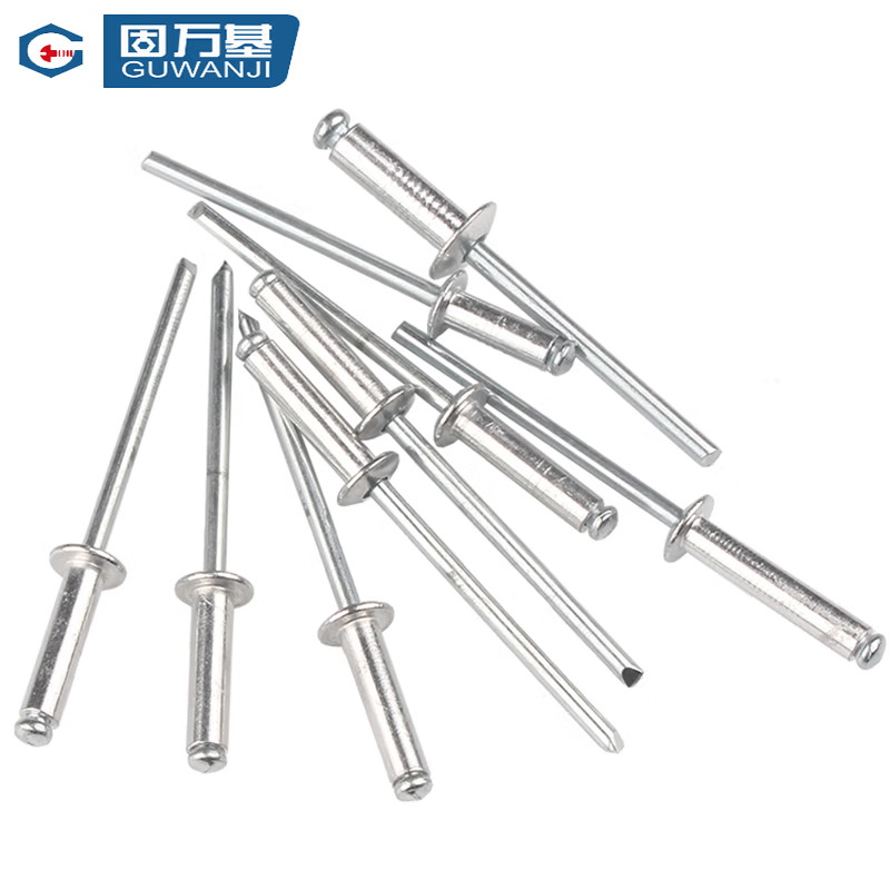 GUWANJI Open-Type Flat Round Head Blind Rivet, Aluminum Rivet, Round Head Blind Rivet, Open-Type Blind Rivet, K-Type Rivet, M4x6.4 [50 pieces]